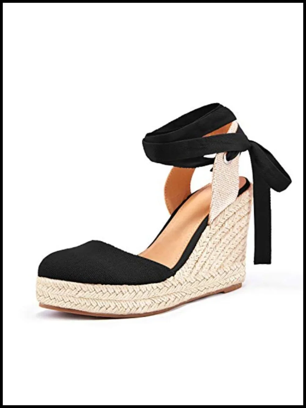 Womens Espadrille Heel Platform Wedge Sandals Ankle Strap Closed Toe Shoes